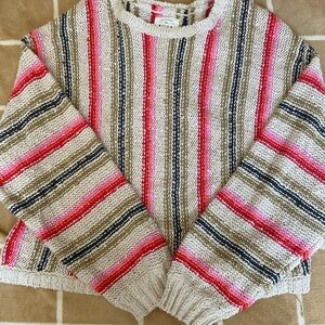 Billabong Pink and Black Crew Neck Sweater